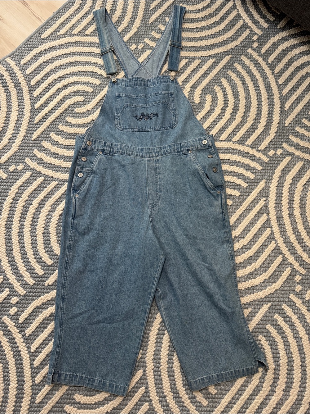 Vintage 90s Silver lake Cropped Denim Overalls Large